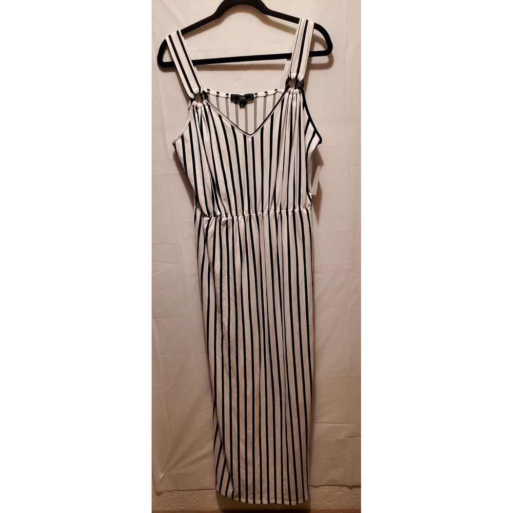 Vibe Apparel * Black And White Striped Summer‎ Dress * Size 2XL * NWT
